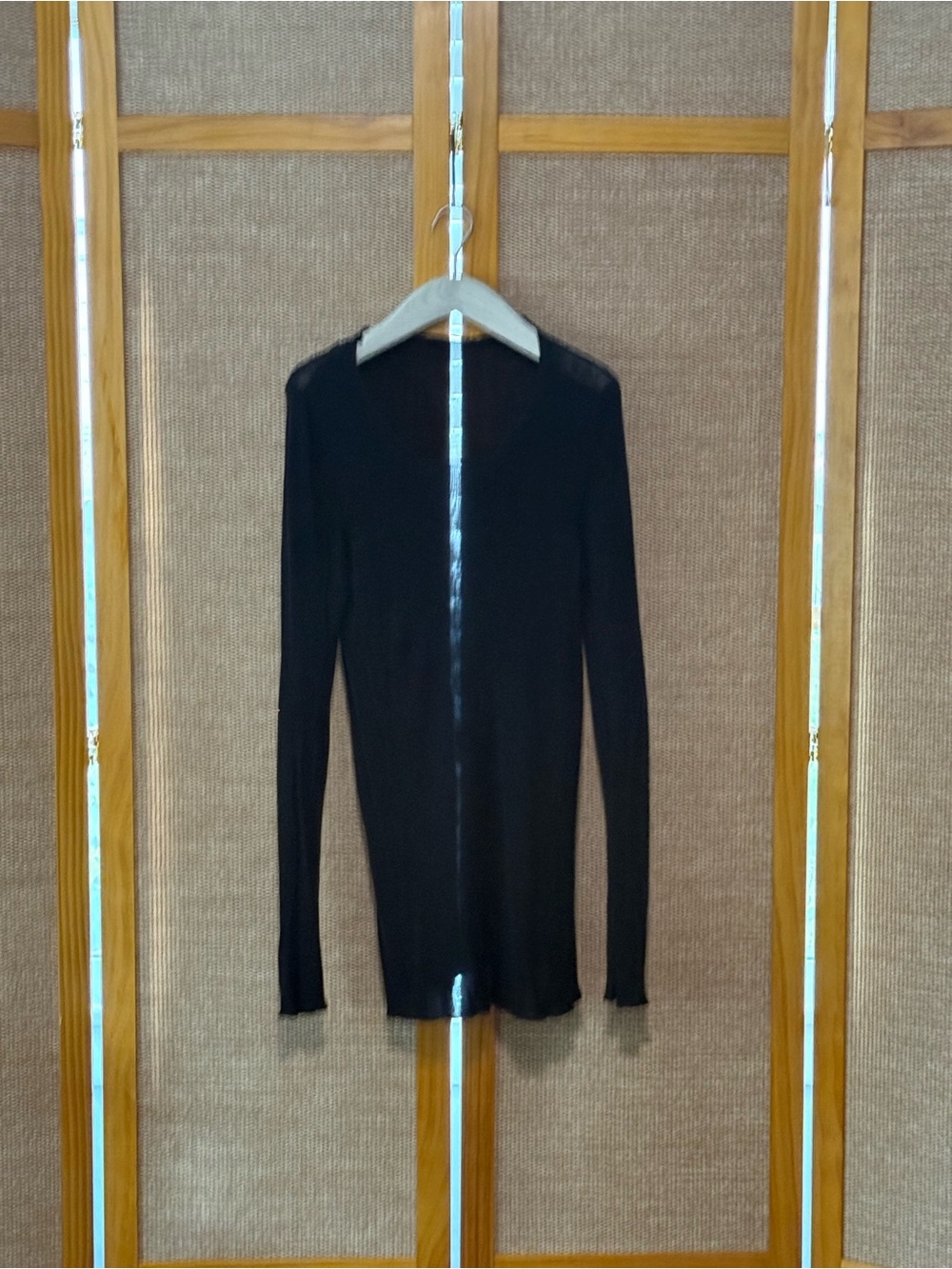 Black Men’s Sheer Scoop Neck Sweater